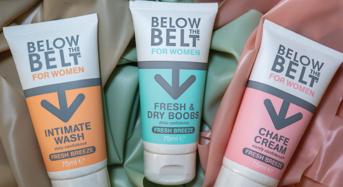 3 different women's grooming products including fresh and dry boobs  