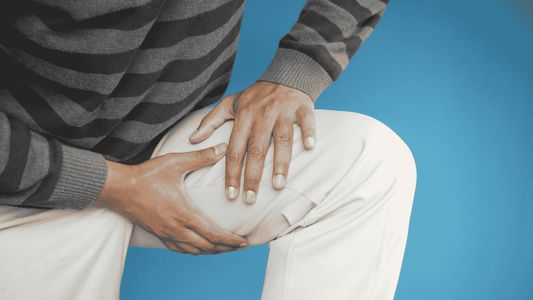 A man holding his chafed thigh 